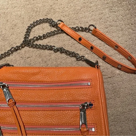 Rebecca Minkoff Mini 5 Zip Cross-body Bag, Orange - Picture 7 of 13